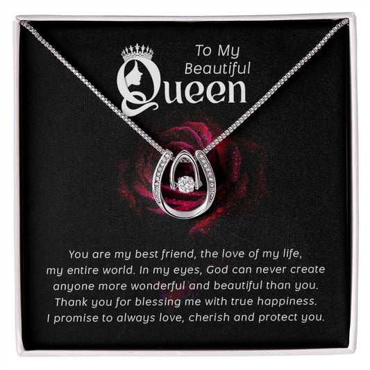 To My Beautiful Queen Wife | Lucky In Love Necklace