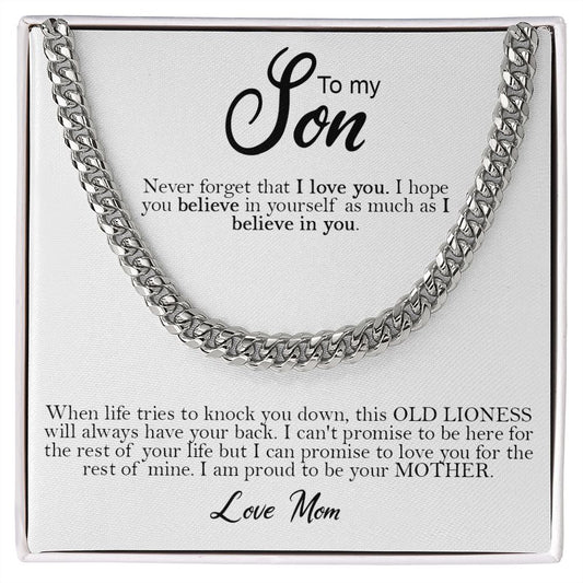 To my Son |Cuban Link Chain| Gift from Mom