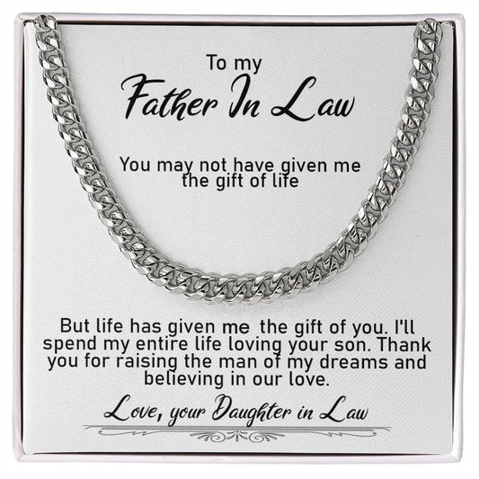 Father in Law  |Cuban Chain Link| Gift for Dad| From Daughter in Law