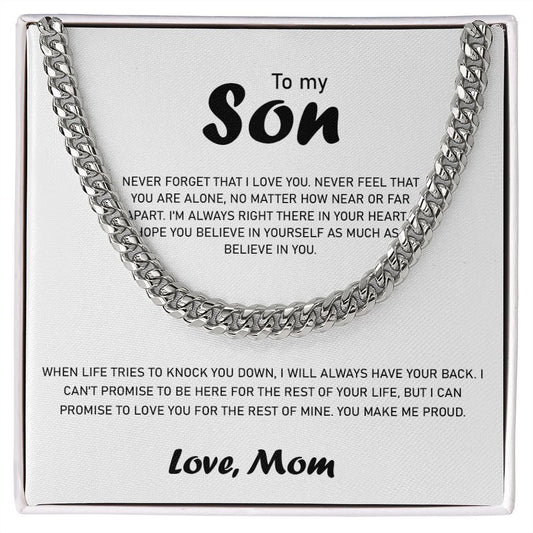 To my Son| Cuban Link Chain| Love Mom