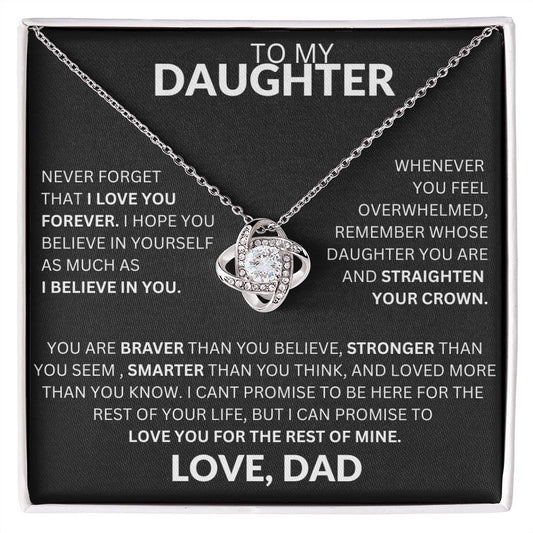 TO MY DAUGHTER | Never Forget | Love Dad | Love Knot Necklace