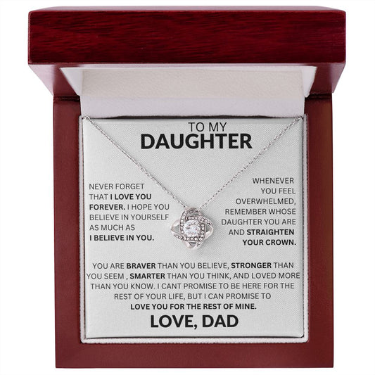 TO MY DAUGHTER| LOVE DAD|Love Knot Necklace