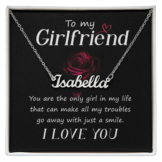 To My Girlfriend | Valentine Day Gift | Personalized Name Necklace