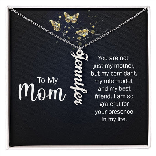 To my mom | Vertical Name Necklace |Personalized Necklace