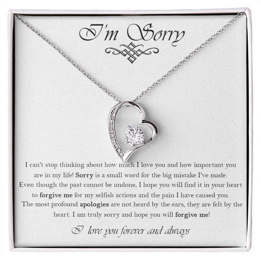 Forgive me Heart Necklace| I'm Sorry Necklace| Apology Necklace