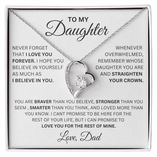 Daughter | Never Forget | Love Dad | Forever Love Necklace